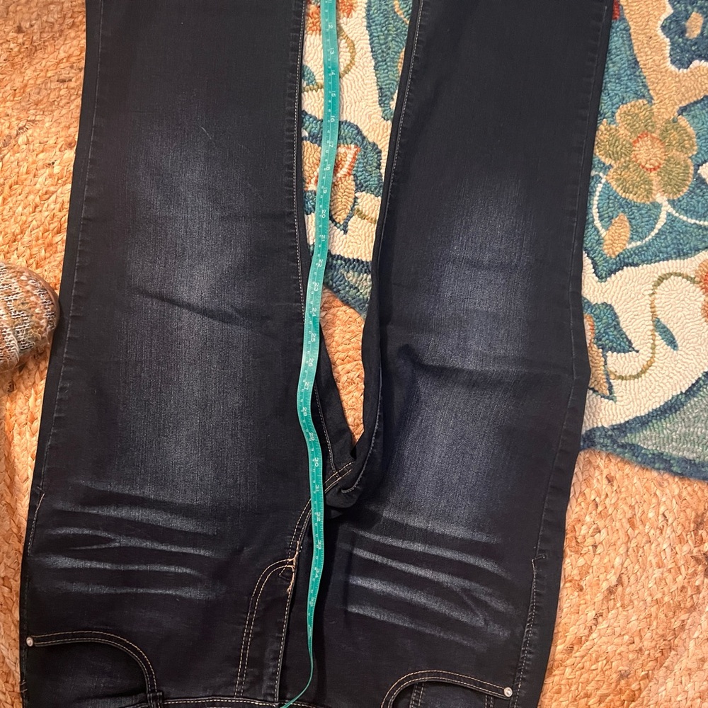 Angels Women's Dark Blue signature boot cut Jeans. - Picture 5 of 8